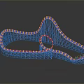 Architectural Design of Curved Roller Coaster Structure With Metal Frame Red Blue Track Sections Smooth Curves And Dynamic Elements