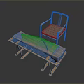 Modern Minimalist Wooden Furniture Bench And Chair With Woven Seat And Gray Cushion