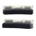 Modern Sectional Sofa Design With Dark And Light Colored Comfortable Pillows 3d model