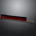 Vintage Red And Black Knife With White Handle And Metal Blade