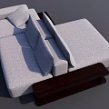 Modern Unconventional Shaped Sofa With Modular Design Gray Fabric Cushions And Wooden Base