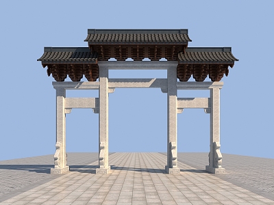 Chinese archway 3d model