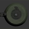 Green Military Grenade Weapon With Black Fuse And Round Base