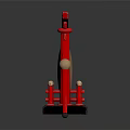 Musical Instruments and Art Tools Featuring Red Torii Golden Gong Chinese Character Fa and Mallet