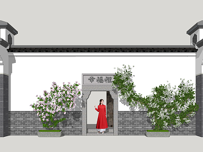 Chinese style landscape wall climbing vine landscape wall model