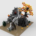 Lego LEGO Toy Blocks Halloween Broken Building Scene Wolf's Lair 3d model