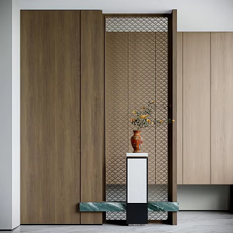 Modern Entrance Cabinet Entrance Partition Decorative Entrance Chinese Style Ornaments Screen Partition 3d model