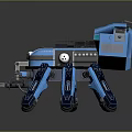 Blue Mechanical Spider Robot Design With Multiple Legs And Glowing Eyes 3d model