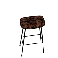 Modern Bar Stool With Brown Padded Seat And Black Metal Frame Design