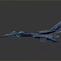 Futuristic Blue Fighter Jet With Sleek Aerodynamic Design And 3D Render Concept Art