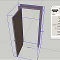Wooden Swing Door Design With Frame And Panel For Interior Spaces 3d model