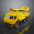 Yellow Heavy Duty Multi Wheel Utility Vehicle with Mechanical Arm for Construction Work