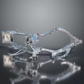 Shiny Metallic Mechanical Component With Structural Bracket Connecting Arm And Reflective Surface