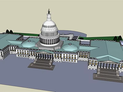 European Office Building Multi-storey Office Building 3d model