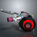 High Performance Automotive Turbocharger With Pink Air Filter And Connecting Piping