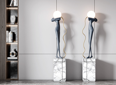 Light Luxury Special-shaped Floor Lamp Ornaments Combination 3d model