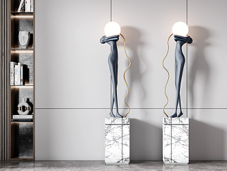 Light Luxury Special-shaped Floor Lamp Ornaments Combination 3d model