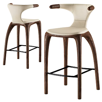 Modern Light Luxury Bar Chair 3d model