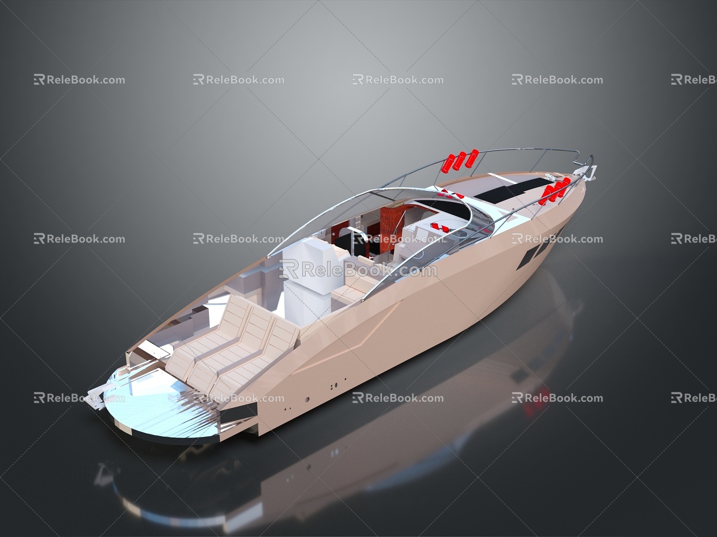 Modern Boat Yacht Sailing Speedboat by Speedboat 3d model