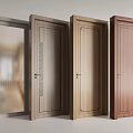 New Chinese style single door 3d model