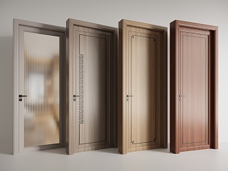 New Chinese style single door 3d model