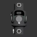 Chrome Plated Metal Mechanical Joint With Rotational Bolts And Shiny Surface