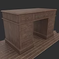 Wooden Dining Table Set with Drawers Cabinets and Wooden Floor Surface