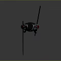 Anime Style Ninja Character In Black Robe With Twin Swords And Fox Creature