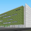 Modern Curved Shopping Mall With Glass Facade Metal Exterior And Pedestrian Entrance