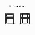 Black Accent Chairs With Modern Simple Design And Soft Fabric Seats