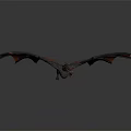 Red And Black Dragon With Spread Wings In Detailed 3D Render Design 3d model