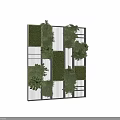 Vertical Living Plant Wall Design With Various Green Plants On White Panel