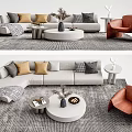Sofa Coffee Table Combination Multiplayer Sofa Coffee Table Combination 3d model