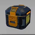 Yellow And Navy Blue Cubical Industrial Device Featuring Display Screen Metal Rod And Gauge