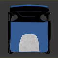 Blue Folding Leisure Chair With White Mesh Back Panel And Metal Frame