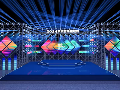 Stage Music Festival Electric Syllable Activity Stage Carnival Concert Stage 3d model