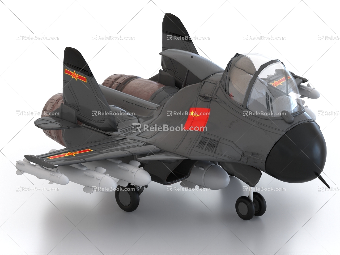 Fighter J-20 J-10 J-20 J-35 Veyron Cartoon J-20 3d model