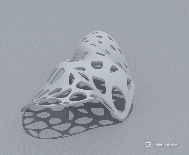 Modern White Swing Door With Perforated Design And Unique Pattern For Interior Home Decor 3d model