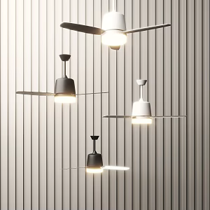 Modern ceiling fan lamp art chandelier 3d model