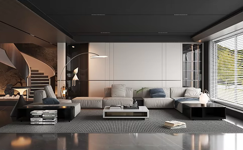 modern living room 3d model