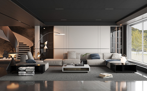 modern living room 3d model