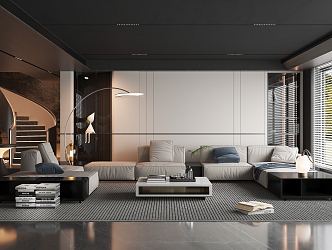 modern living room 3d model