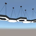 Modern Hexagonal Pendant Lights With Black White Design And Hanging Structure 3d model