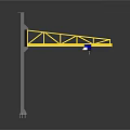 Industrial Heavy Duty Yellow Crane Arm Equipment with Gray Pillar and Hoist
