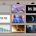 Projection Monitoring System Featuring Multiple Screens For Real Time Data And Visual Content