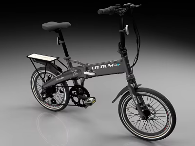 Modern Folding Bicycle With Compact Structure And Branding 3d model