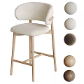Modern Bar Stool With Comfortable Fleece Seat Wooden Frame And Color Options