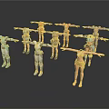 Colorful Action Figures Standing with Extended Arms in Various Designs