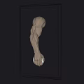 Modern Artistic Muscular Arm Sculpture Wall Lamp Holding Glowing Light Mounted on Textured Wall