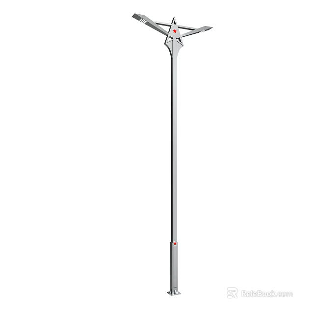Modern Outdoor Light Pole with Sleek Metal Structure for Garden and Street Lighting 3d model 